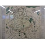 PRINT OF THE FIELD OF WATERLOO MAP 1815 (44 X 44)CM