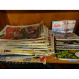 QUANTITY OF TOPPER AND BEANO MAGAZINES C1980'S/90'S PLUS 7 TEA CARD BOOKS