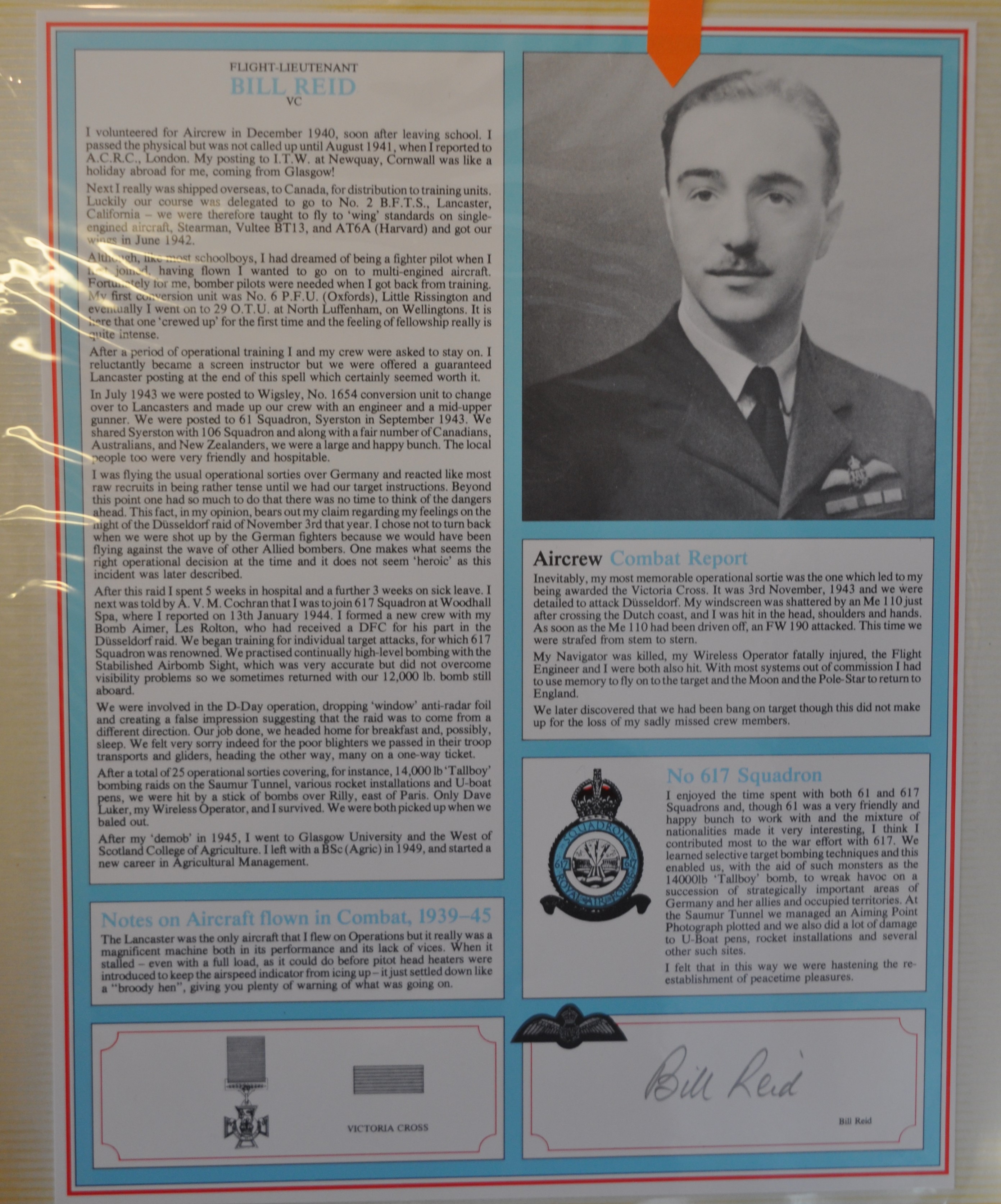 RAF WW2 BOMBER COMMAND AIRCREW HAND SIGNED PROFILE COLLECTION - MOUNTED IN ITS OWN PRESENTATION - Image 5 of 7