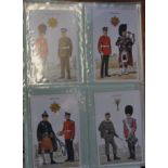 ALBUM OF OVER 120 POSTCARDS DEPICTING BRITISH ARMY REGIMENTS FROM CR 1500 TO 1999,