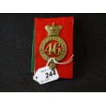 MILITARY CAP BADGE- SOUTH DEVONSHIRE 46TH REGIMENT OF FOOT QVC (LUGS) (1)