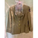 WW2 ERA USAAF WOMENS OFFICERS JACKET 38" BUST AND VERY RARE GARRISON CAP