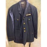 WW2 ERA RAF OFFICERS UNIFORM OF JACKET WITH BELT AND TROUSERS,