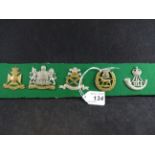 MILITARY CAP BADGES INCL THE WILTSHIRE REGIMENT (SLIDER), MANCHESTER REGIMENT (SLIDER),