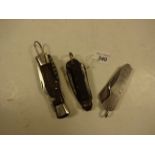 3 MILITARY CLASP KNIVES, ONE BRITISH WW2,