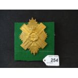 MILITARY CAP BADGE- 92ND GORDON HIGHLANDERS QVC (LUGS) (1)