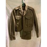 1956 DATED BATTLEDRESS BLOUSE AND TROUSERS