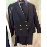 UNDATED BUT AS WW2 PATTERN WRNS LADIES UNIFORM OF JACKET AND SKIRT WITH KINGS CROWN BUTTONS