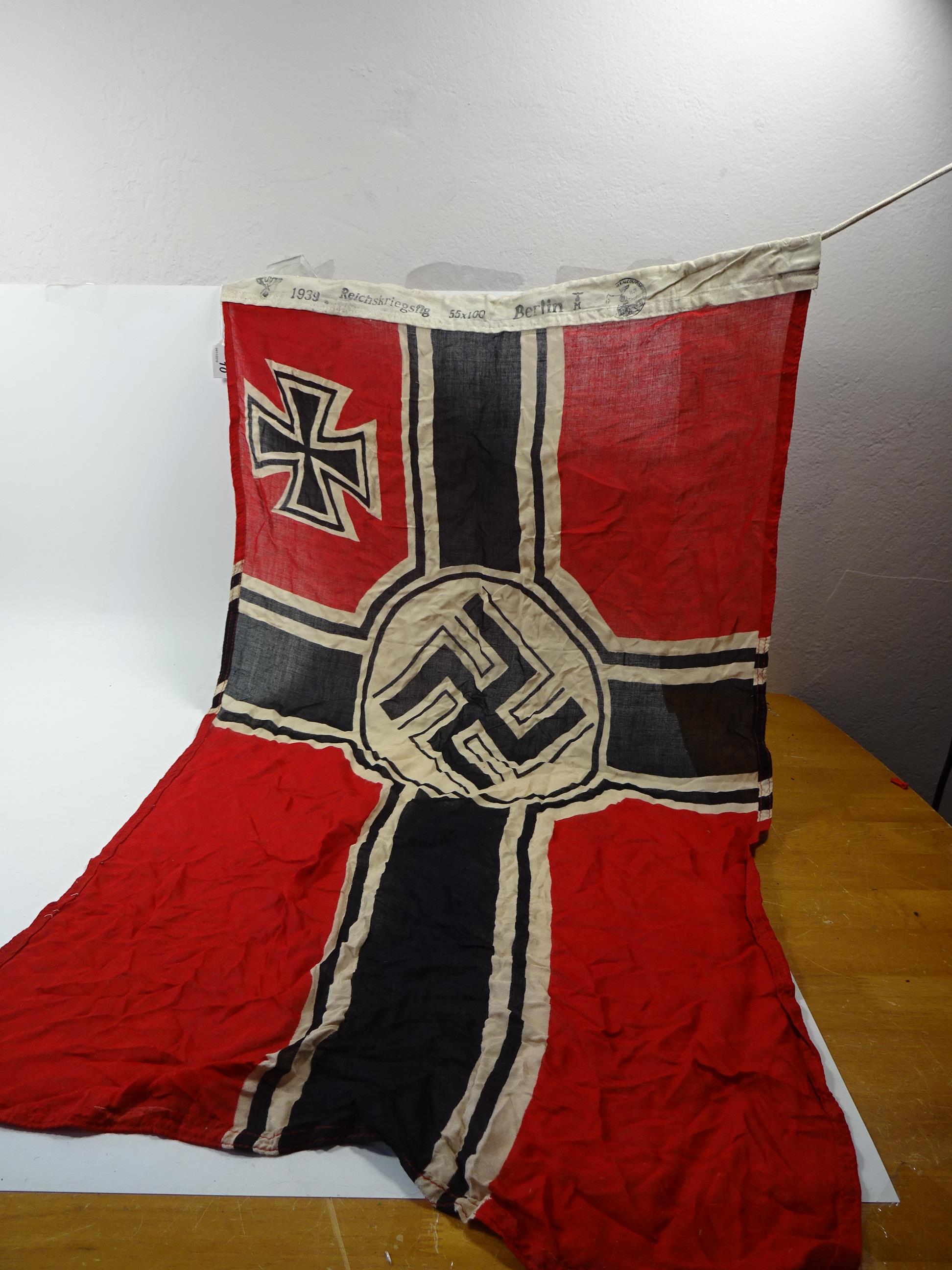 WW2 GERMAN REICHSKRIEGS FLAG STAMPED 1939 - Image 5 of 6