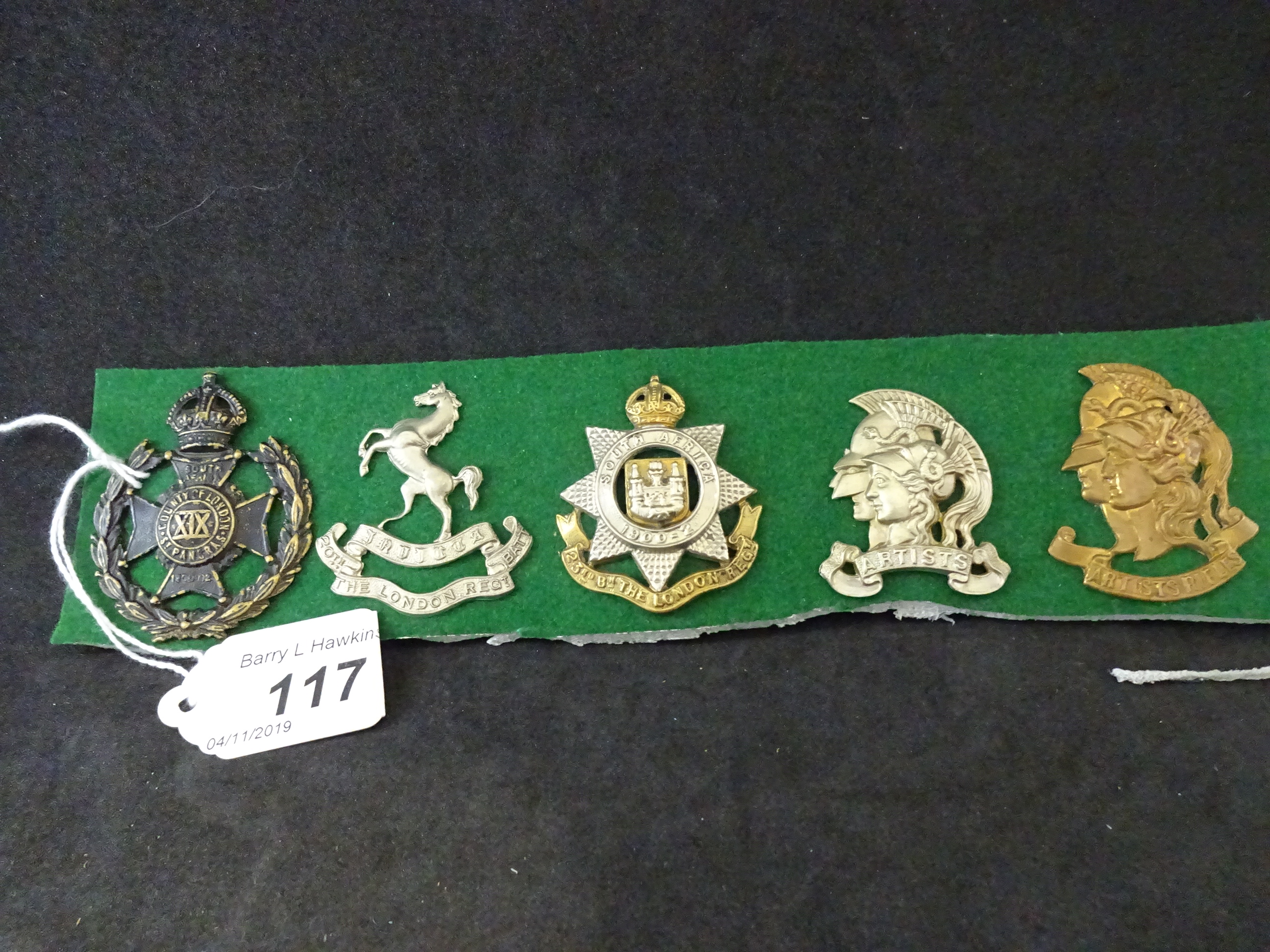 MILITARY CAP BADGES INCL 19TH BATTALION ST.