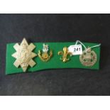 MILITARY CAP BADGES INCL THE BLACK WATCH (LUGS), THE LOYAL REGIMENT (SLIDER),