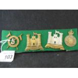 MILITARY CAP BADGES INCL 5TH LANCERS ROYAL IRISH (SLIDER), 6TH INNISKILLING DRAGOONS BRASS (LUGS),