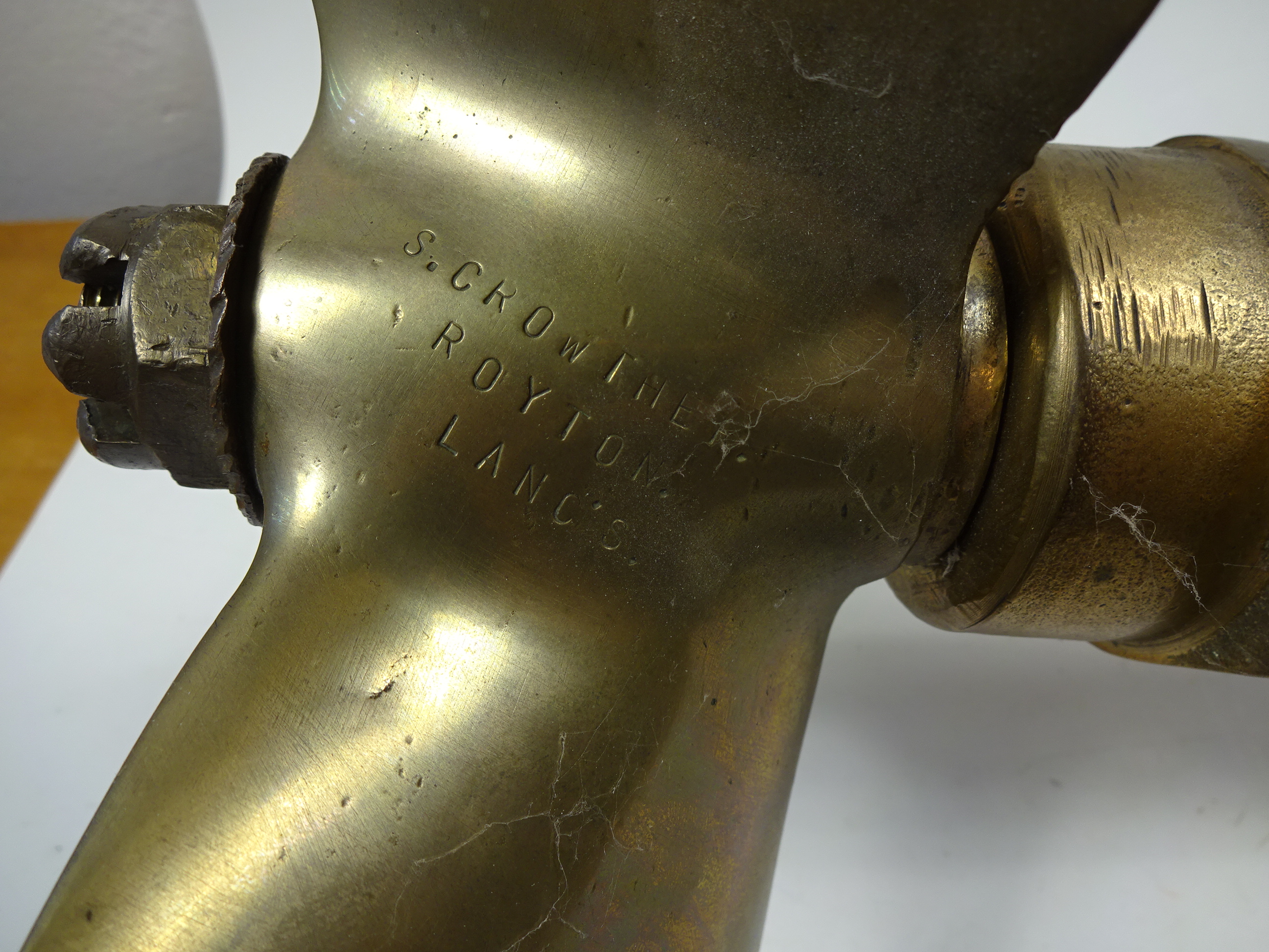 A BRASS PROPELLER MARKED S. - Image 2 of 4