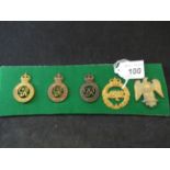 MILITARY CAP BADGES INCL 1ST LIFE GUARDS (LUGS), 2ND LIFE GUARDS (SLIDER),