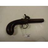 VINTAGE POCKET PERCUSSION SIDE HAMMER PISTOL,