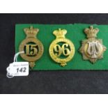 MILITARY HELMET PLATE CENTRES INCL YORK EAST RIDING 15TH REGIMENT OF FOOT QVC (LUGS),