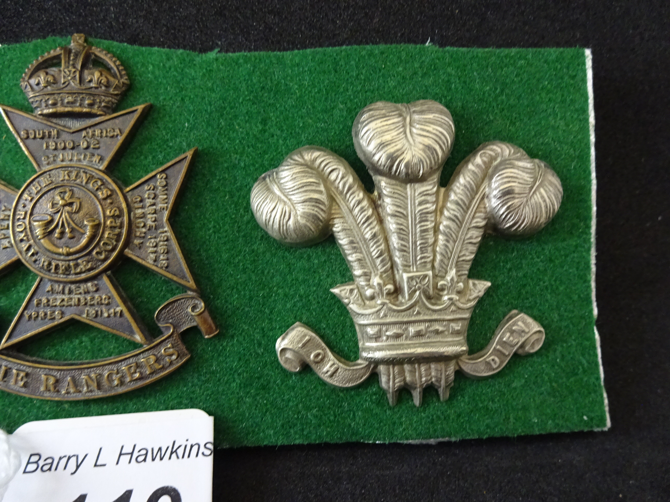 MILITARY CAP BADGES INCL 12TH LONDON BATTALION THE RANGERS (EXCEL) (LUGS), - Image 3 of 3