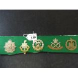 MILITARY CAP BADGES INCL THE BORDER REGIMENT (SLIDER), THE ROYAL SUSSEX REGIMENT (SLIDER),