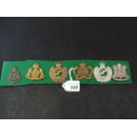 MILITARY CAP BADGES INCL ROYAL BUCKS HUSSARS (SLIDER), DERBYSHIRE YEOMANRY (LUGS),