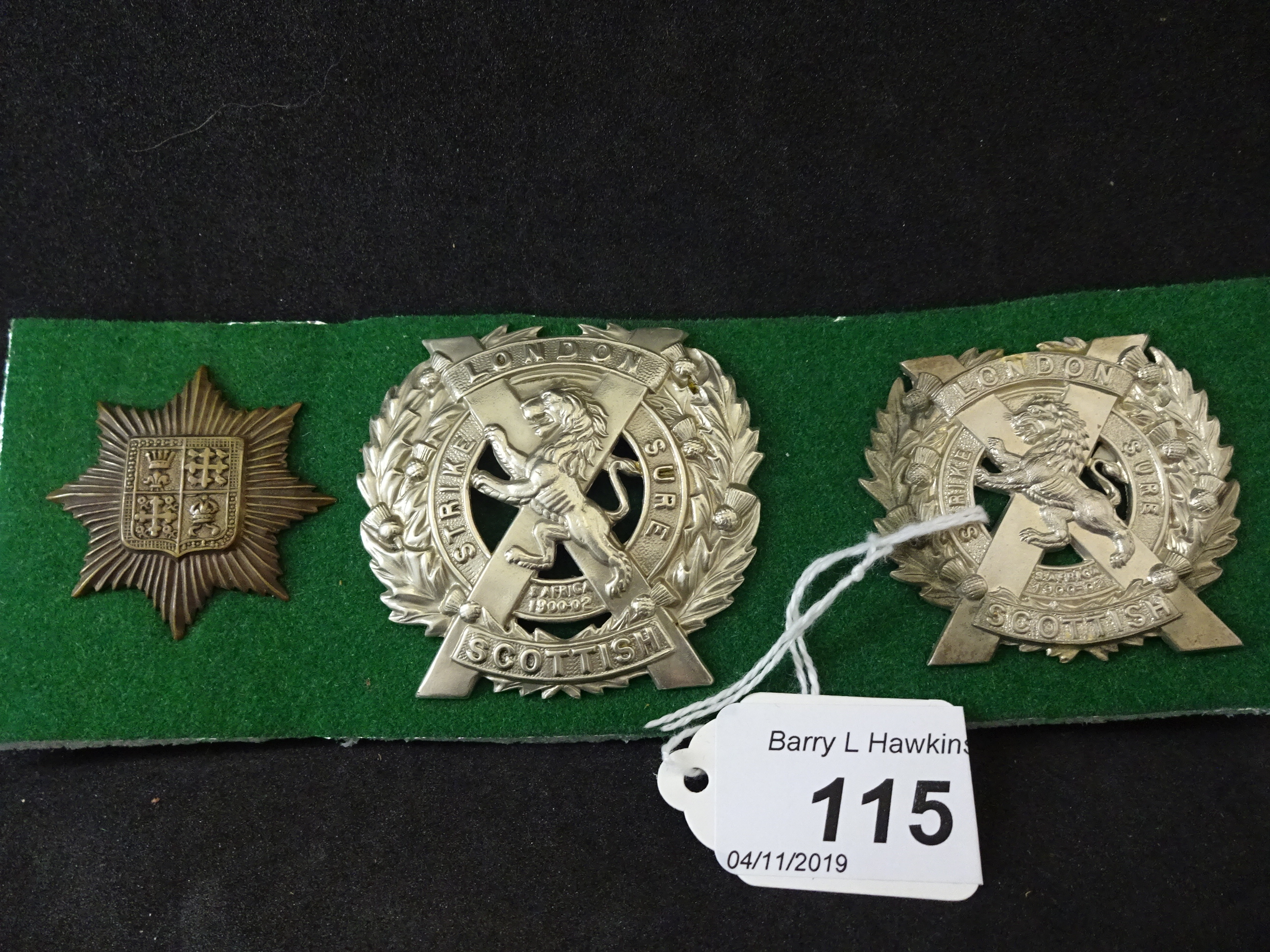 MILITARY CAP BADGES INCL 13TH BATTALION KENSINGTON REGIMENT (SLIDER),