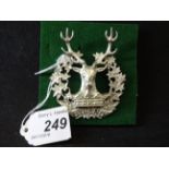 MILITARY CAP BADGE- GORDON HIGHLANDERS SILVER? (LUGS) (1)