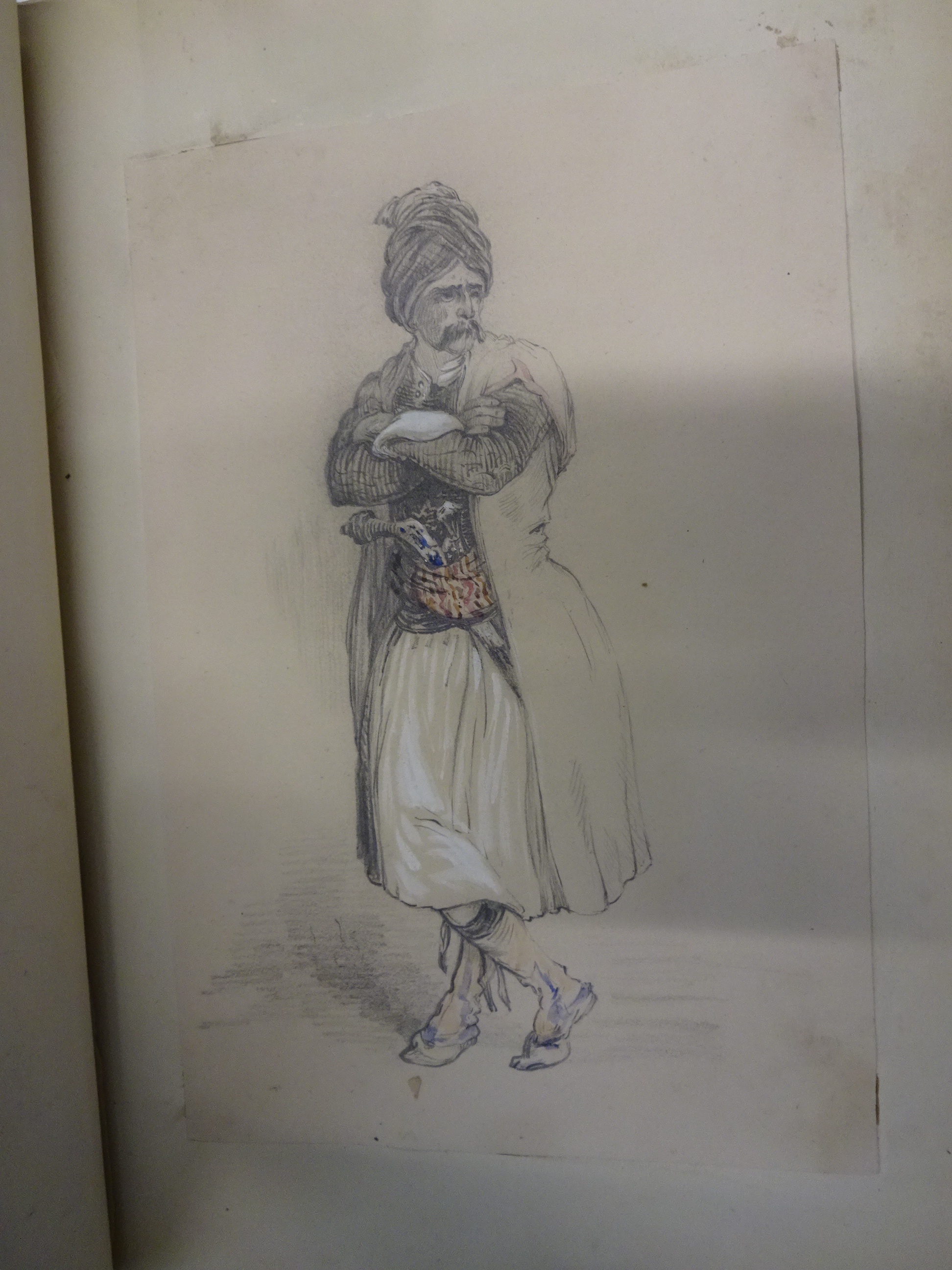 SCRAPBOOK OF VINTAGE PRINTS ENGRAVINGS ETC PLUS SOME ORIGINAL SKETCHES AND HAND COLOURINGS - Image 7 of 9