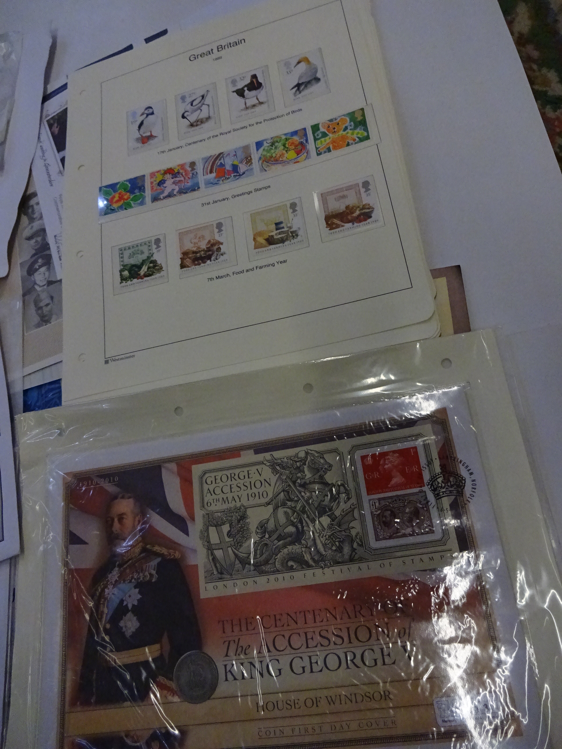 COLLECTION OF STAMPS COINS 1ST DAY COVERS INCLUDING MILITARY ROYALTY FIFA ETC. SOME UNCIRCULATED. - Image 6 of 6
