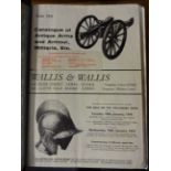 COLLECTION OF 7 WALLIS AND WALLIS MILITARY CATALOGUES OF ANTIQUE ARMS AND ARMOUR ETC,