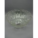 2 LARGE GLASS FRUIT BOWLS 25CM DIAMETER