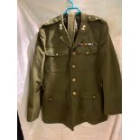 POST WAR ARMY OFFICERS JACKET, BELT AND