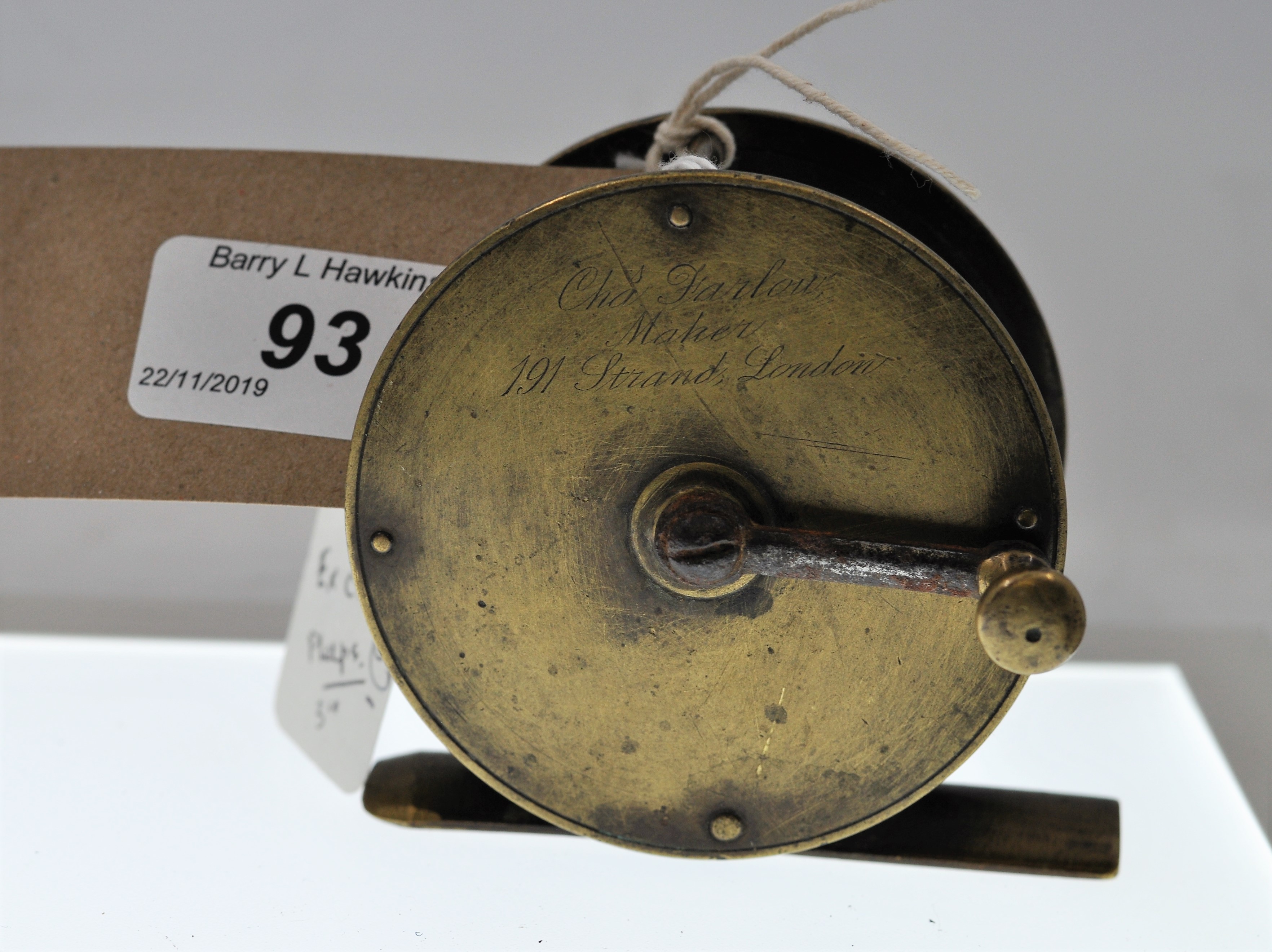 CHARLES FARLOW (191 STRAND) BRASS FLY REEL 3" - Image 2 of 2