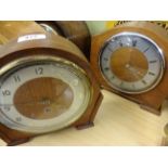 ONE WIND UP AND ONE KEY WIND MANTLE CLOCKS WITH KEY