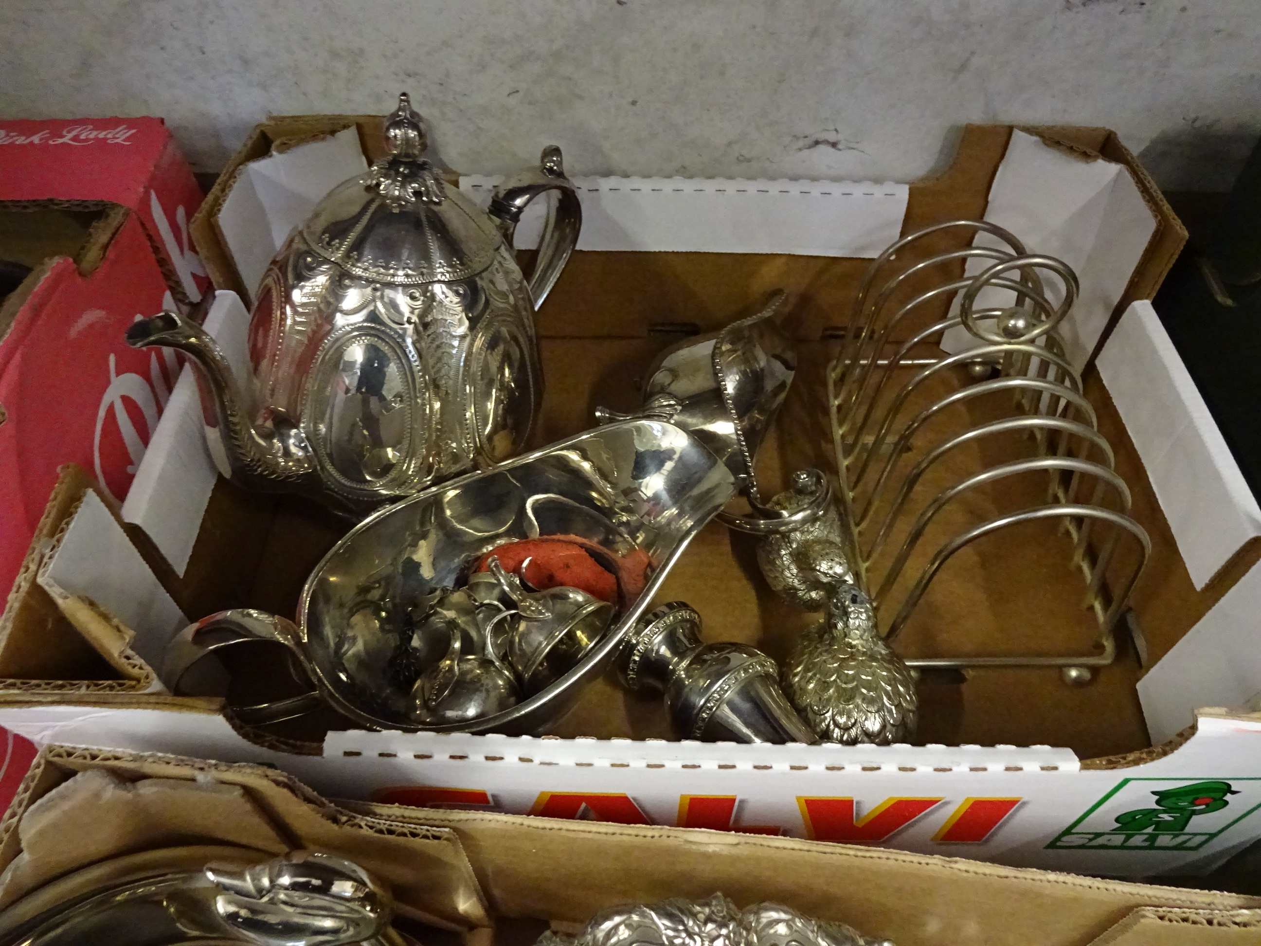 2 BOXES SILVER PLATEWARE TO INCLUDE TEA SET, - Image 5 of 5