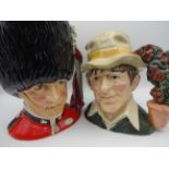 ROYAL DOULTON THE GUARDSMAN D 6755 AND THE GARDENER D 6867 CHARACTER JUGS