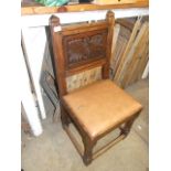 ANTIQUE CARVED OAK CHAIR