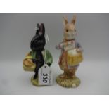 ROYAL ALBERT BEATRIX POTTER BOXED 'LITTLE BLACK RABBIT' AND 'PETER WITH POSTBAG'
