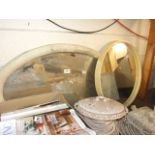 OVAL WALL MIRROR & 1 OTHER