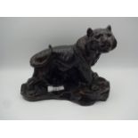 BRONZED FIGURE OF TIGER SIGNED M W PIERCE 20CM LONG