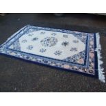 ORIENTAL BLUE PATTERNED RUG 280 X 182