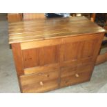 PINE CHEST WITH 2 DRAWERS BELOW 41 X 20 1/2 X 34 inches high