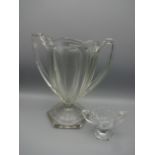 9 PIECES OF CHIPPENDALE GLASS PLUS BOWL