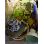 BOX OF MIXED CHINA AND GLASS