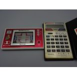 RETRO HAND HELD NINTENDO MARIOS CEMENT FACTORY PLUS CASIO CALCULATOR WITH BUILT IN BOXING GAME