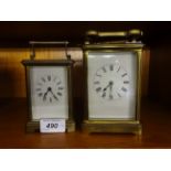 2 KEY WIND CARRIAGE CLOCKS WITH ONE KEY