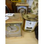 3 BATTERY POWERED CARRIAGE CLOCKS