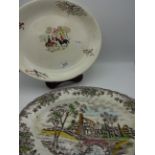 QUANTITY OF SERVING PLATES INCLUDING WEDGWOOD, FOX AND HOUND,