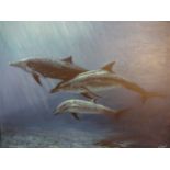 KULESA OIL ON CANVAS OF DOLPHINS (54 X 40)CM