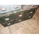 RETRO VINTAGE 3 X 2 DRAWER FILING UNITS 10 X 15 x 20 inches deep ( ONE MISSING BACK PANEL )