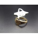 9K GOLD HEART RING 2.