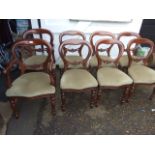 8 BALLON BACK CHAIRS ( INCLUDING 2 CARVERS )